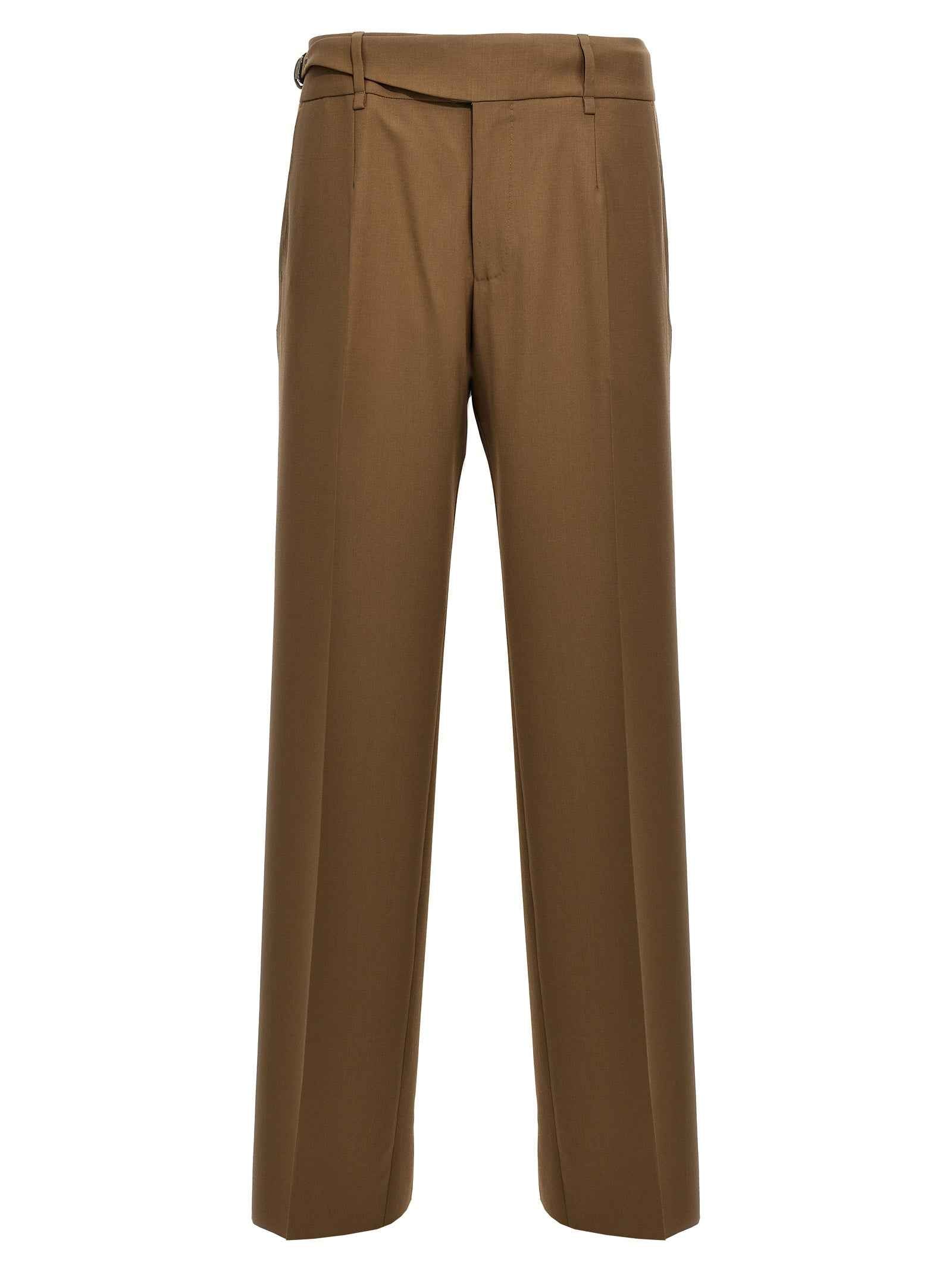 Brown Virgin Wool Dress Pants
