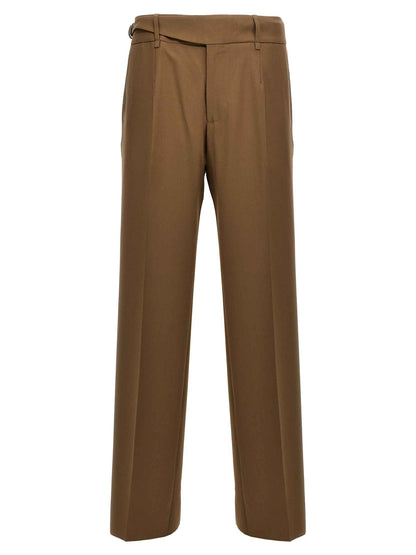 Brown Virgin Wool Dress Pants