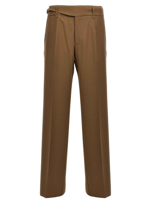 Brown Virgin Wool Dress Pants
