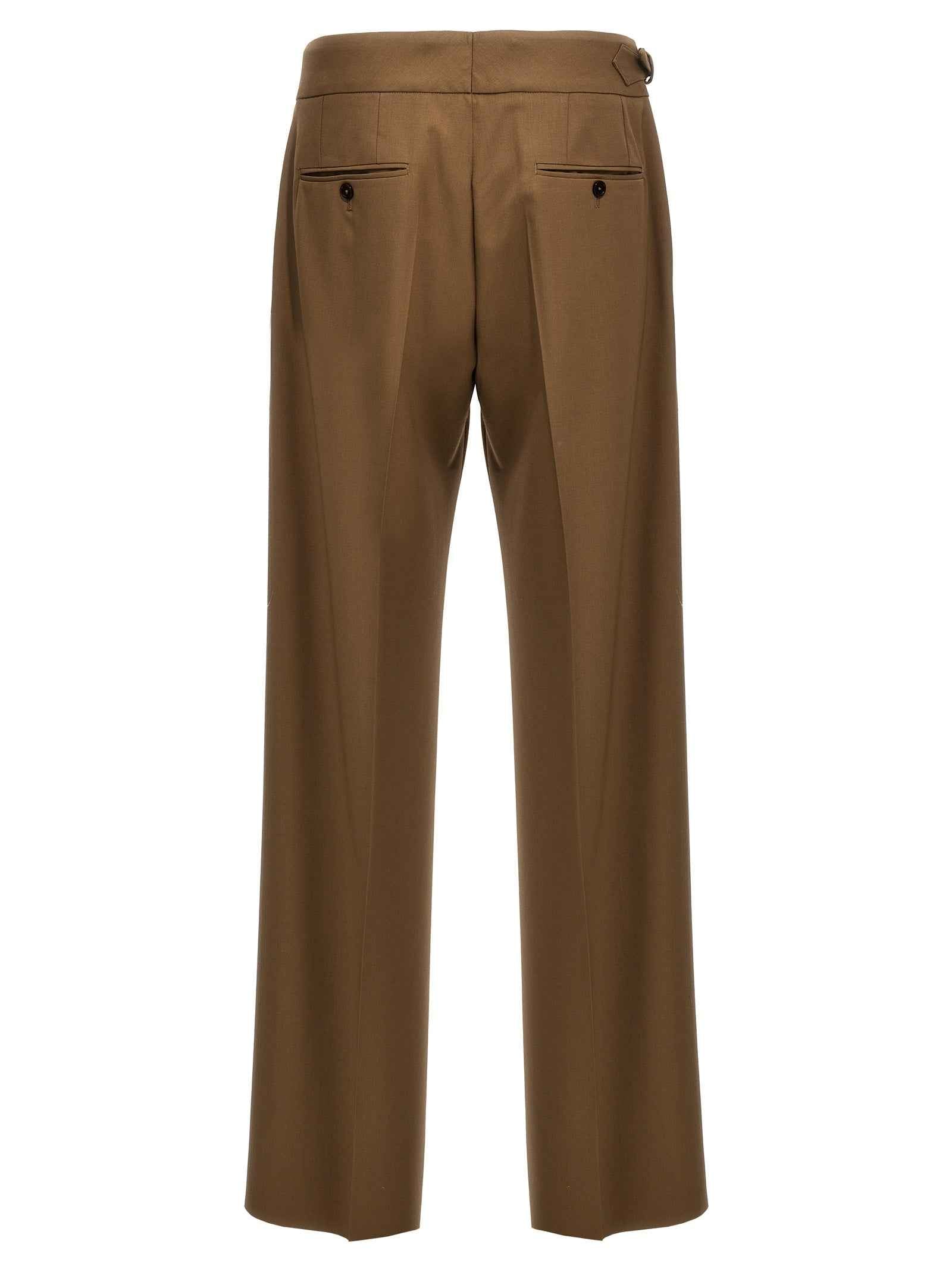 Brown Virgin Wool Dress Pants