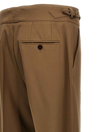 Brown Virgin Wool Dress Pants