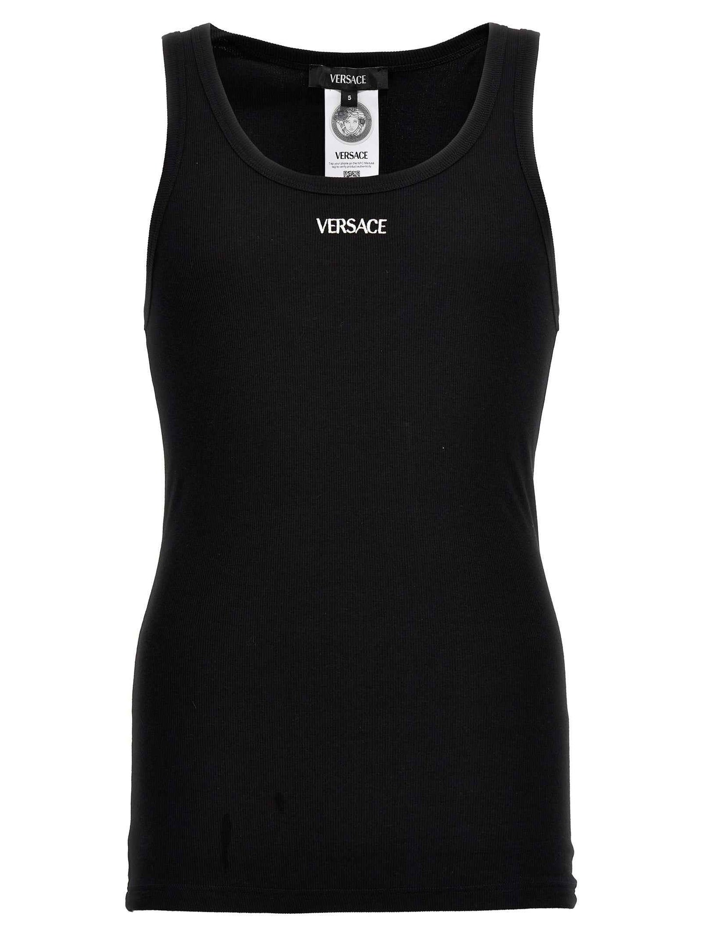 Black Cotton Sleeveles T-Shirt
