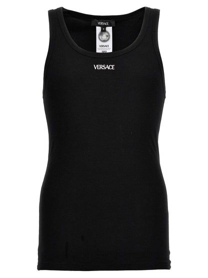 Black Cotton Sleeveles T-Shirt