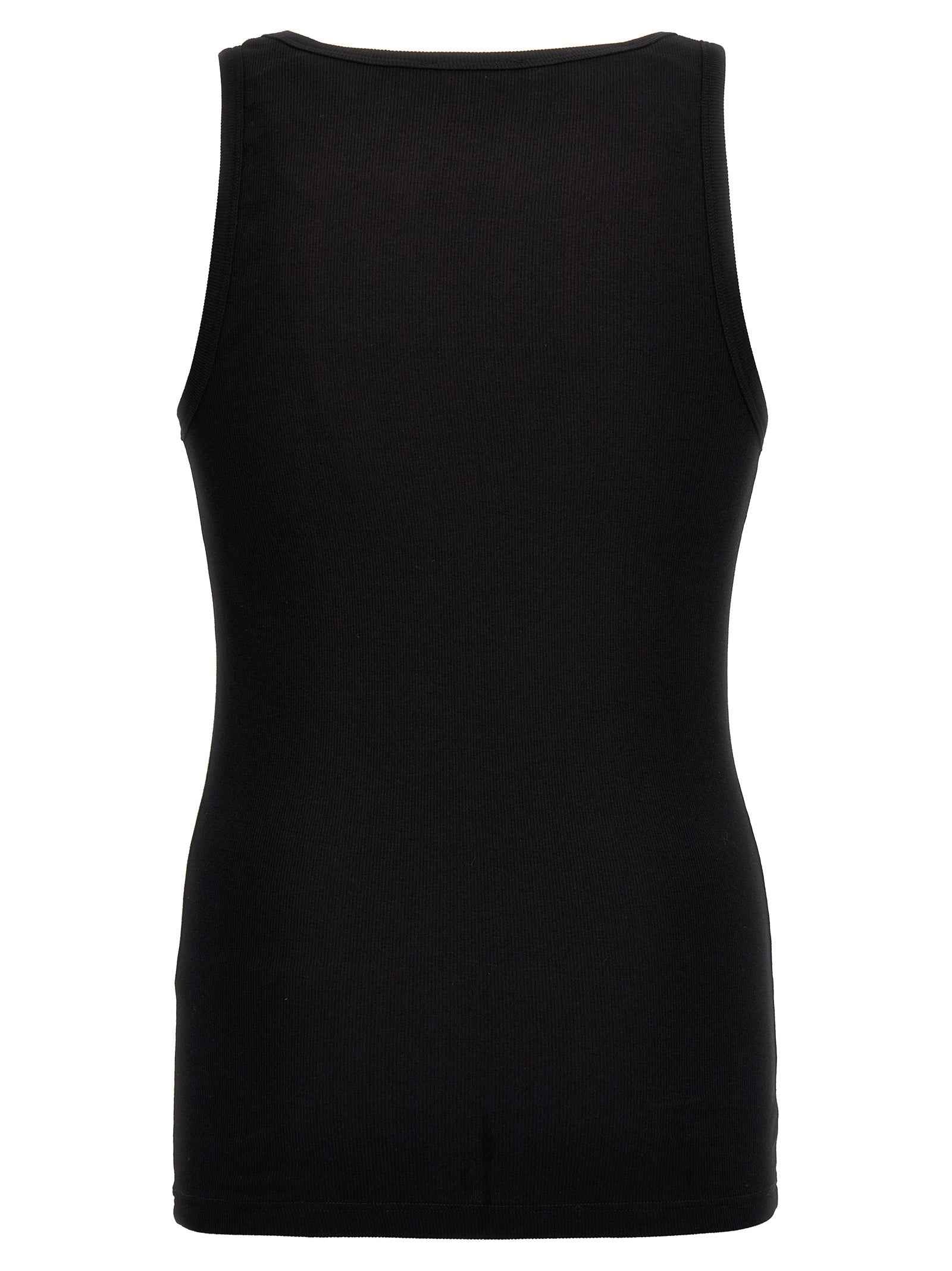 Black Cotton Sleeveles T-Shirt