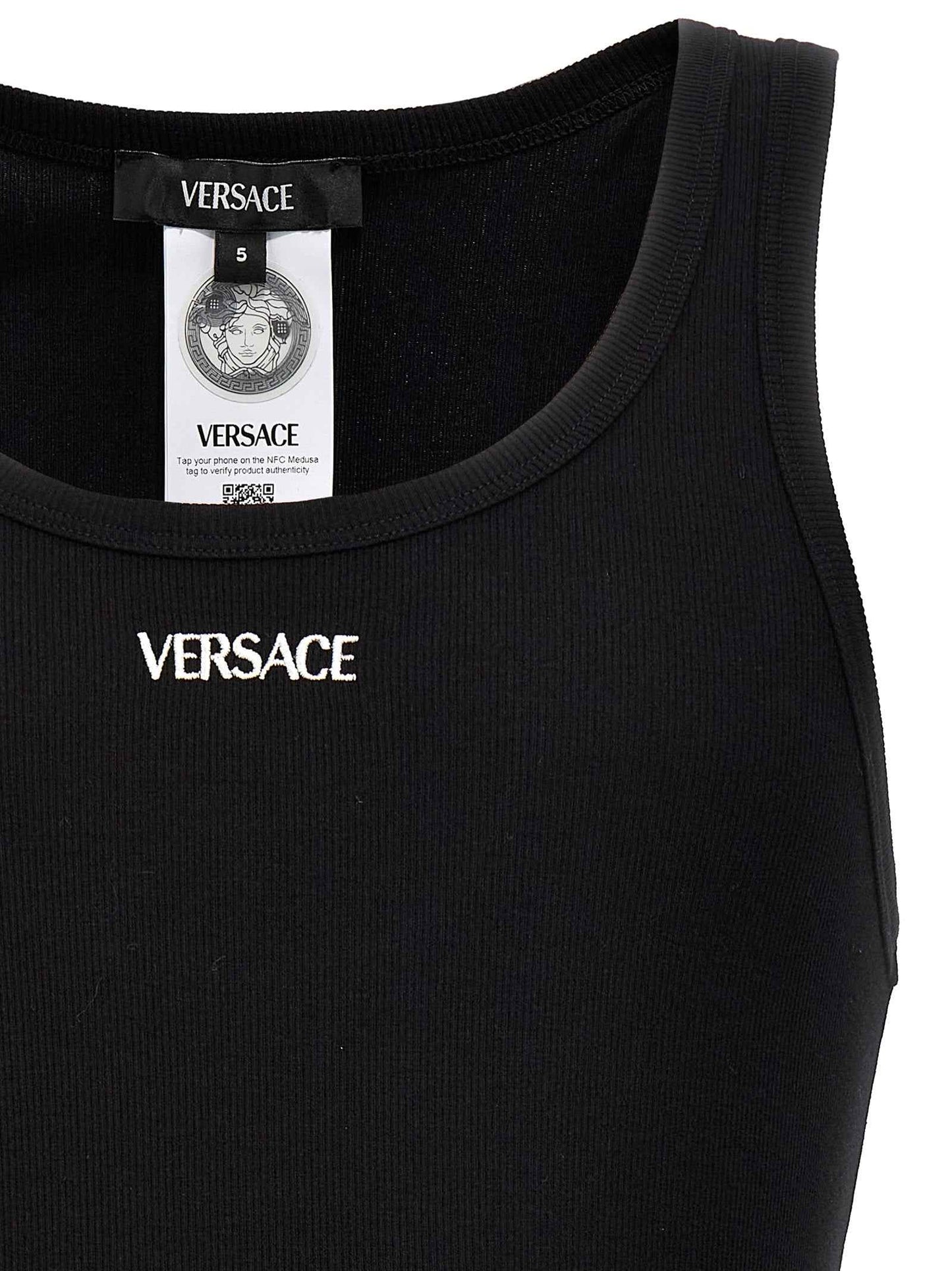 Black Cotton Sleeveles T-Shirt