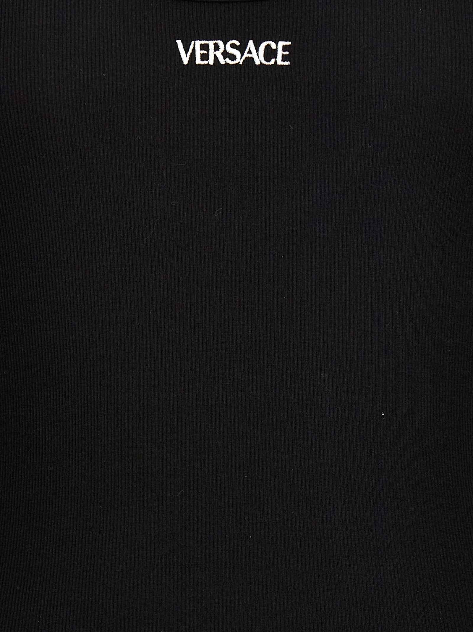 Black Cotton Sleeveles T-Shirt