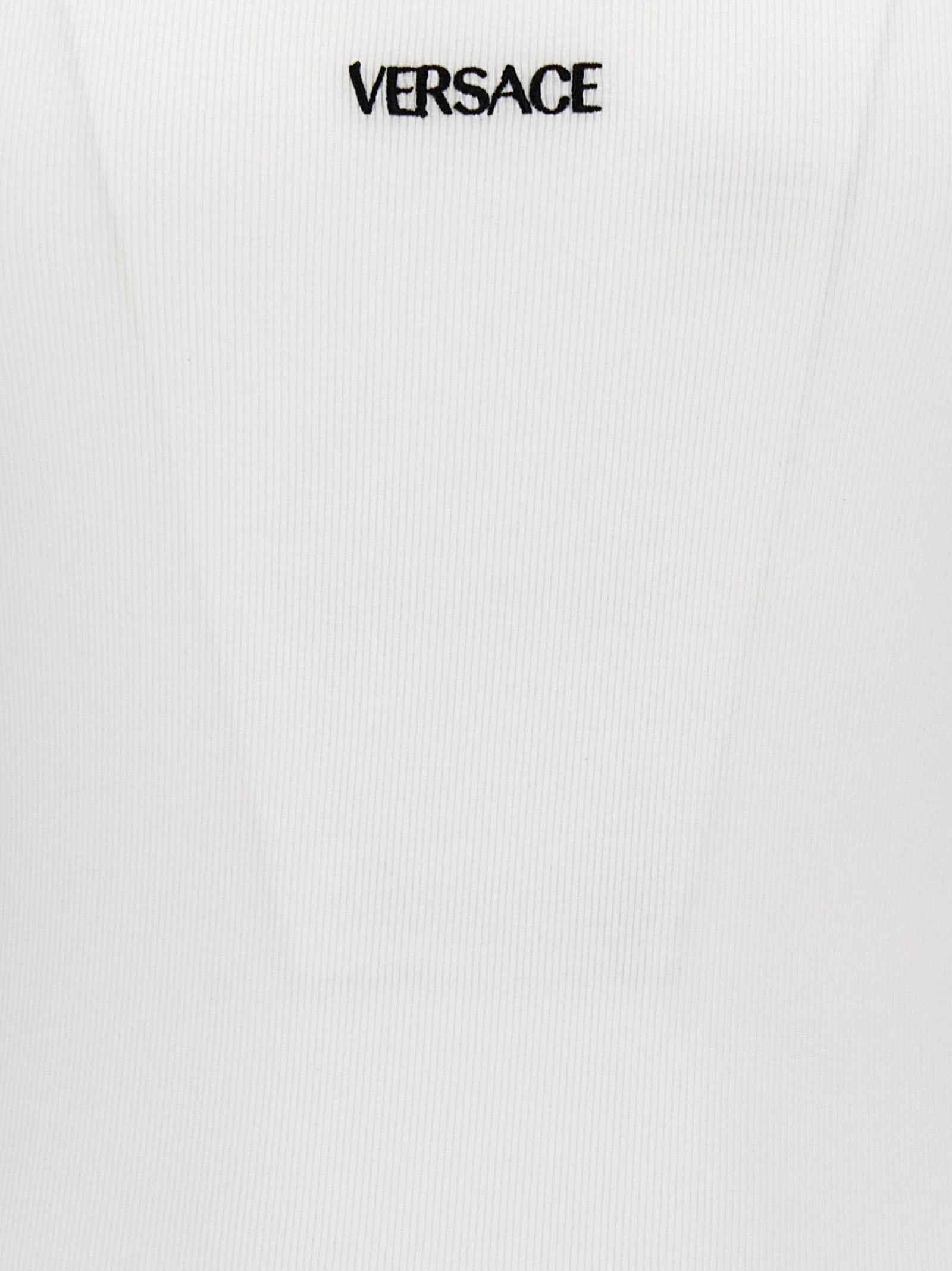 White Cotton Sleeveles T-Shirt