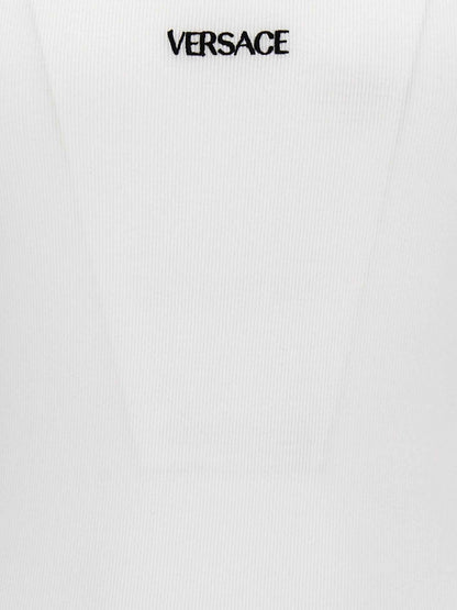 White Cotton Sleeveles T-Shirt