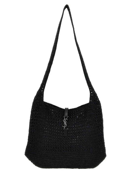 Black Raffia Tote Bag
