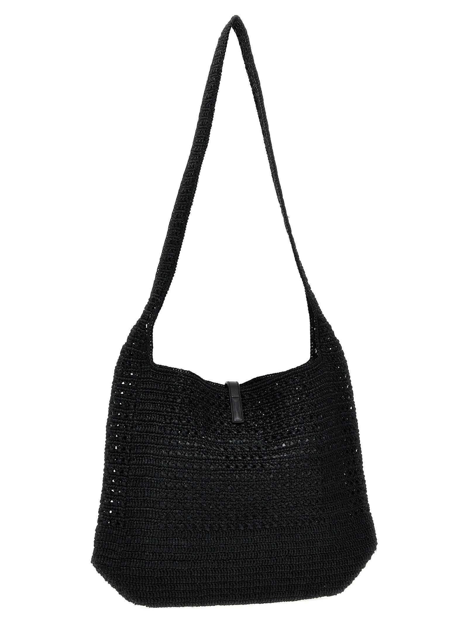 Black Raffia Tote Bag