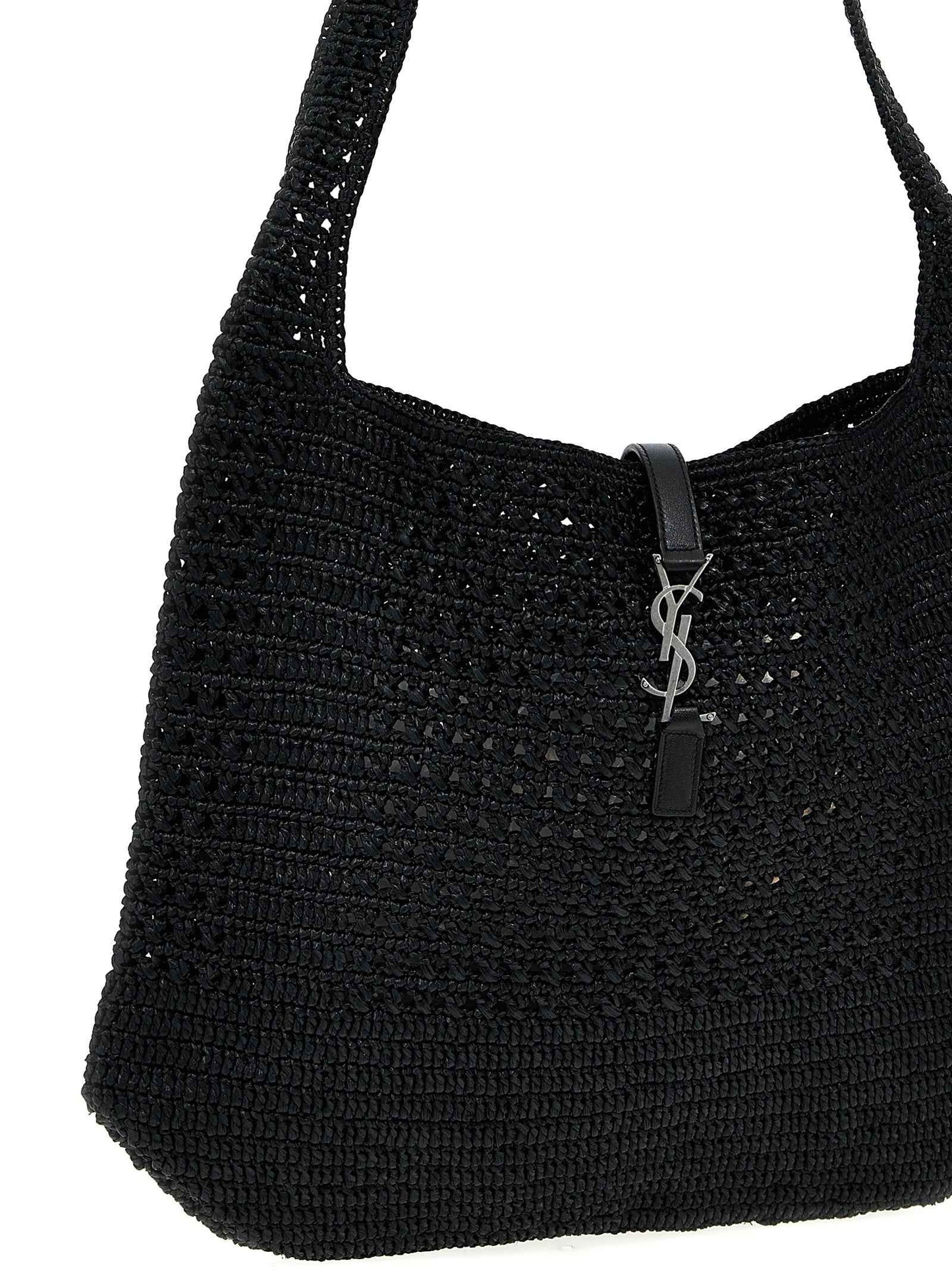 Black Raffia Tote Bag