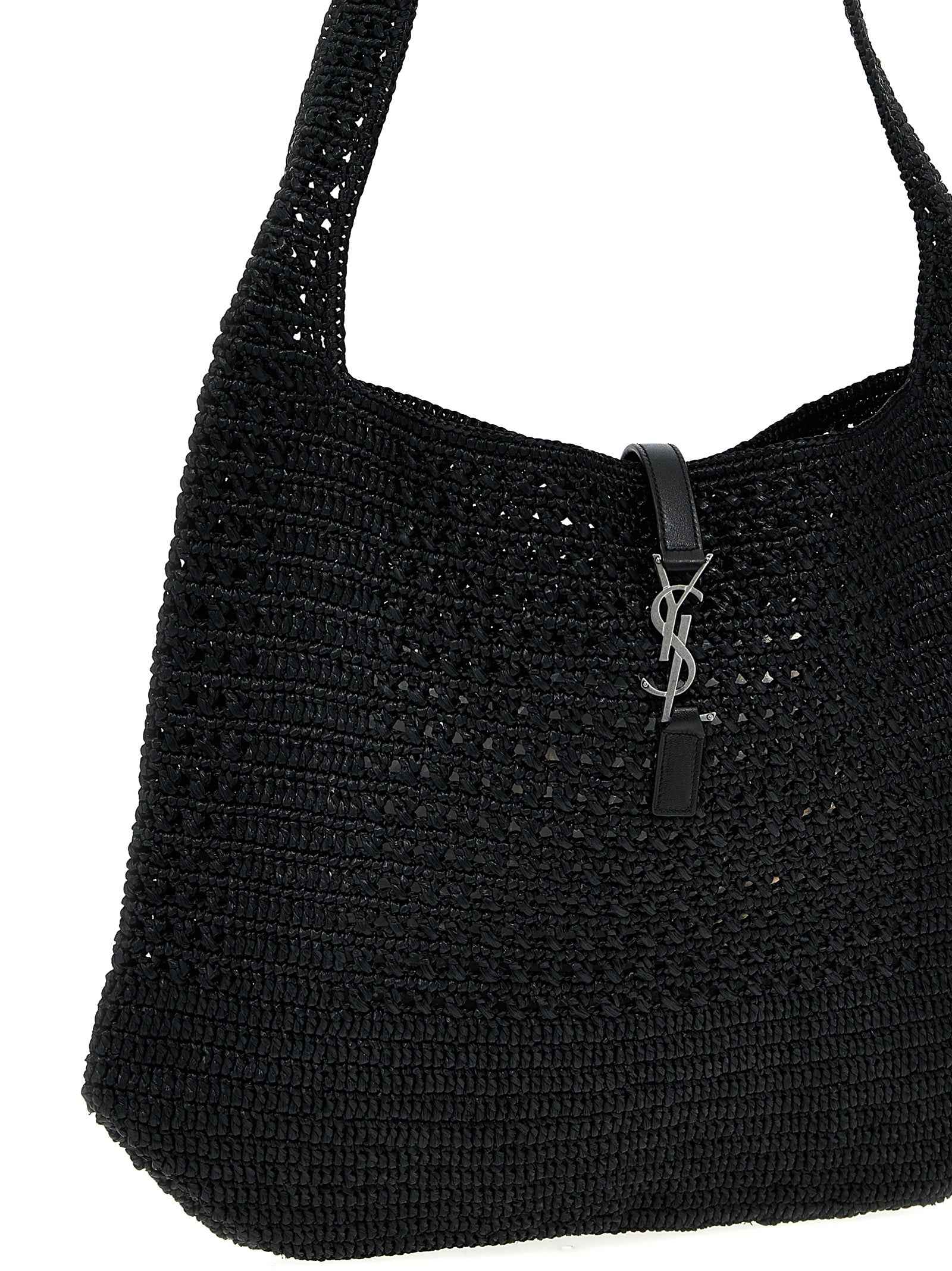 Black Raffia Tote Bag