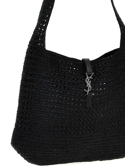 Black Raffia Tote Bag