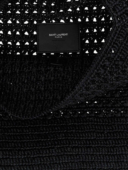 Black Raffia Tote Bag