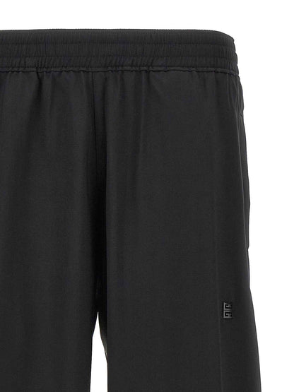 Black Virgin Wool Casual Pants