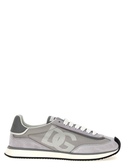 Gray Calfskin Athletic Sneakers