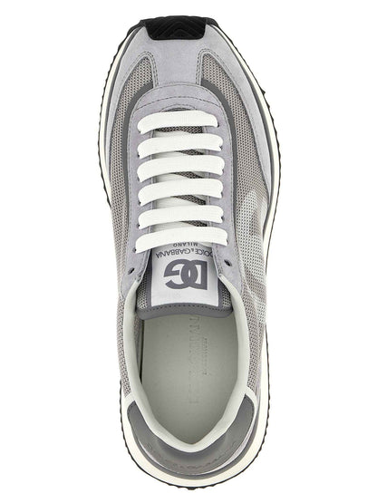 Gray Calfskin Athletic Sneakers