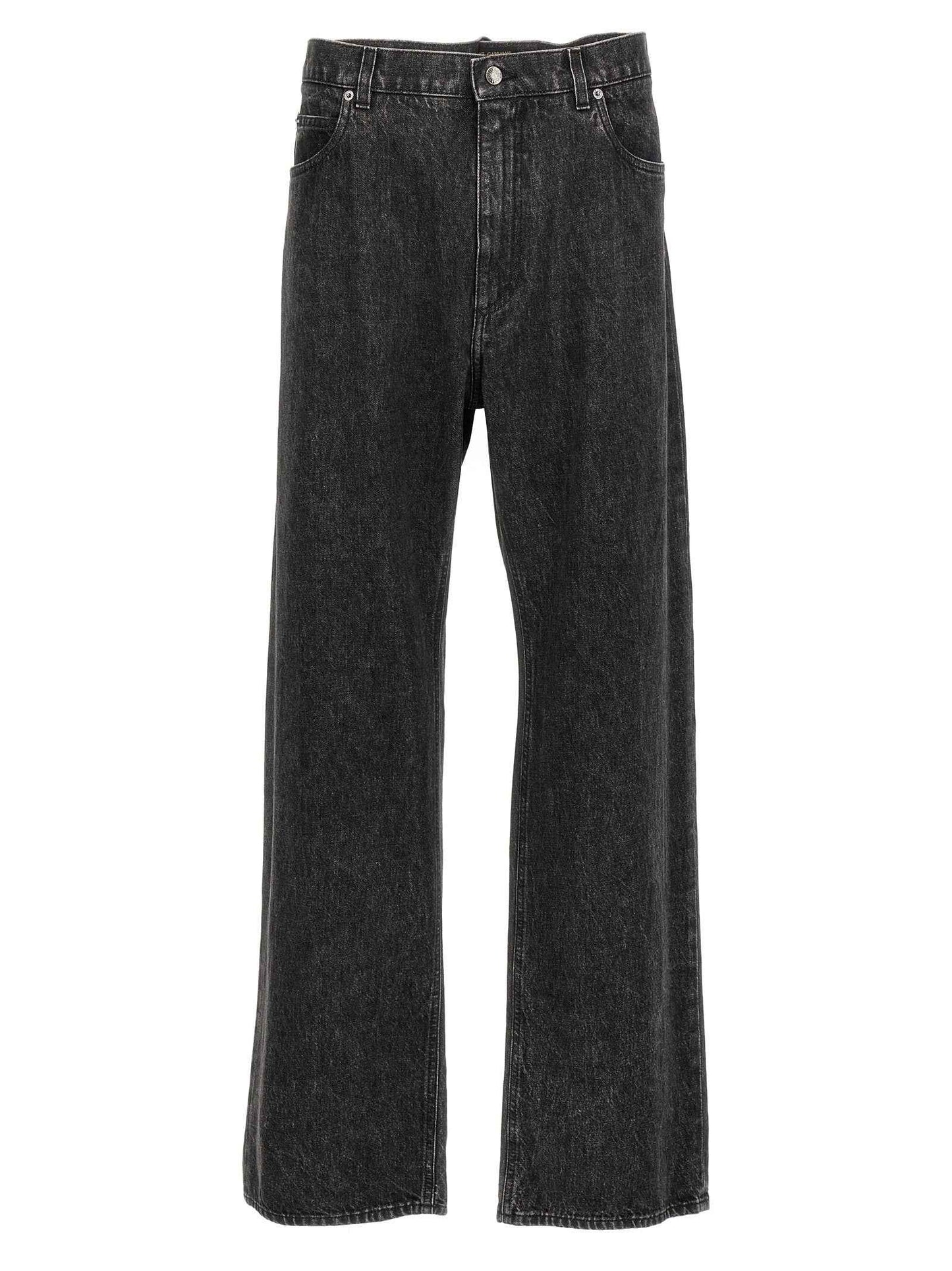 Black Cotton Relaxed Fit Jeans