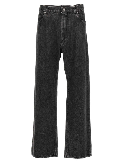 Black Cotton Relaxed Fit Jeans
