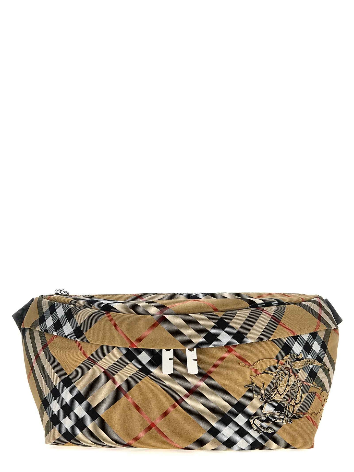 Beige Polyester Crossbody Bag