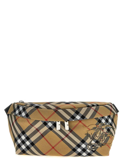 Beige Polyester Crossbody Bag