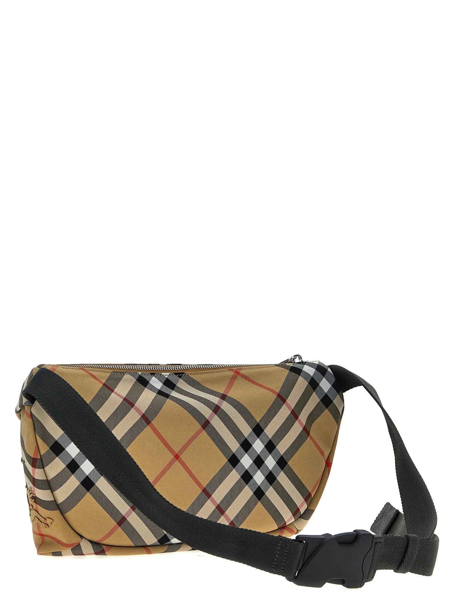 Beige Polyester Crossbody Bag