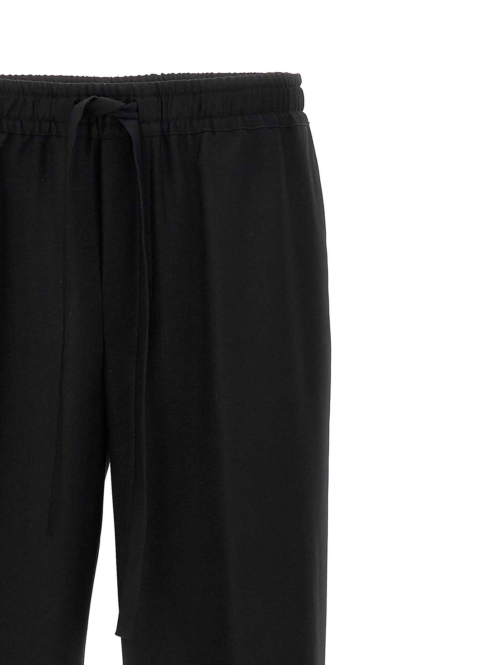 Black Virgin Wool Casual Pants