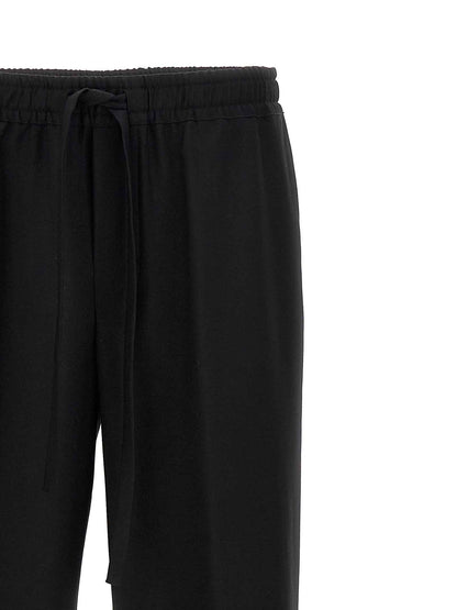 Black Virgin Wool Casual Pants