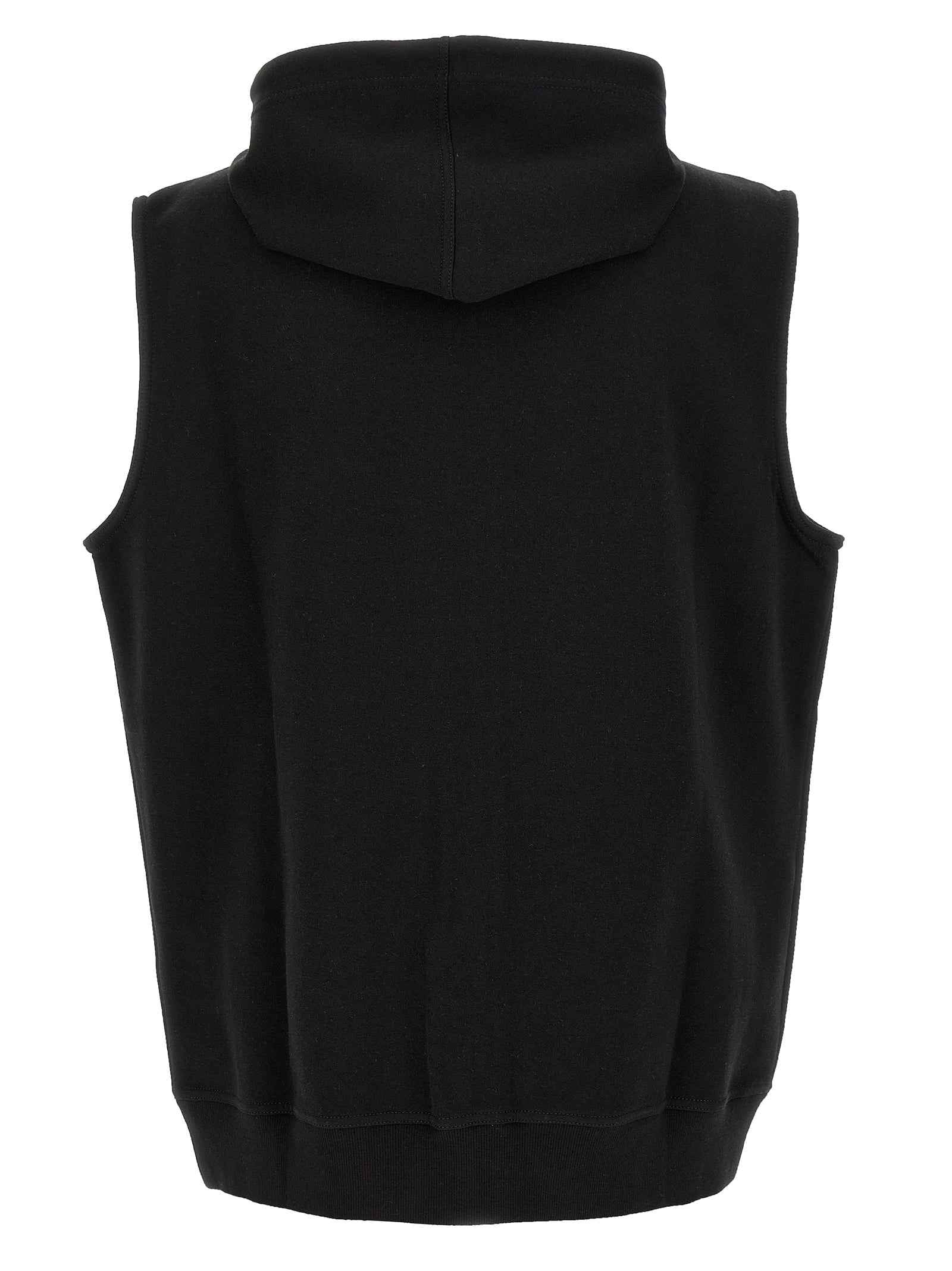 Black Cotton Sleeveless Jacket