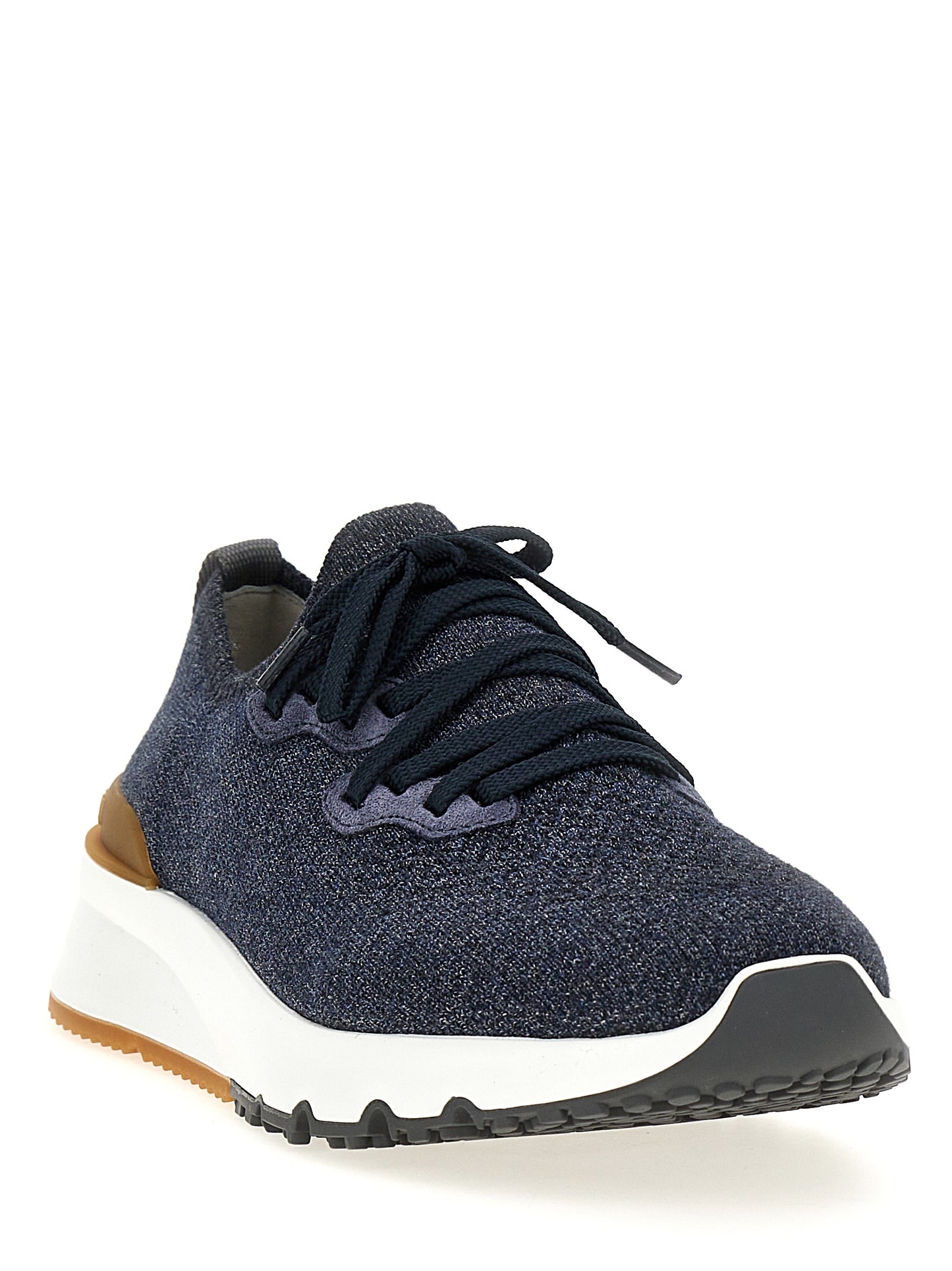 Blue Cotton Athletic Sneakers