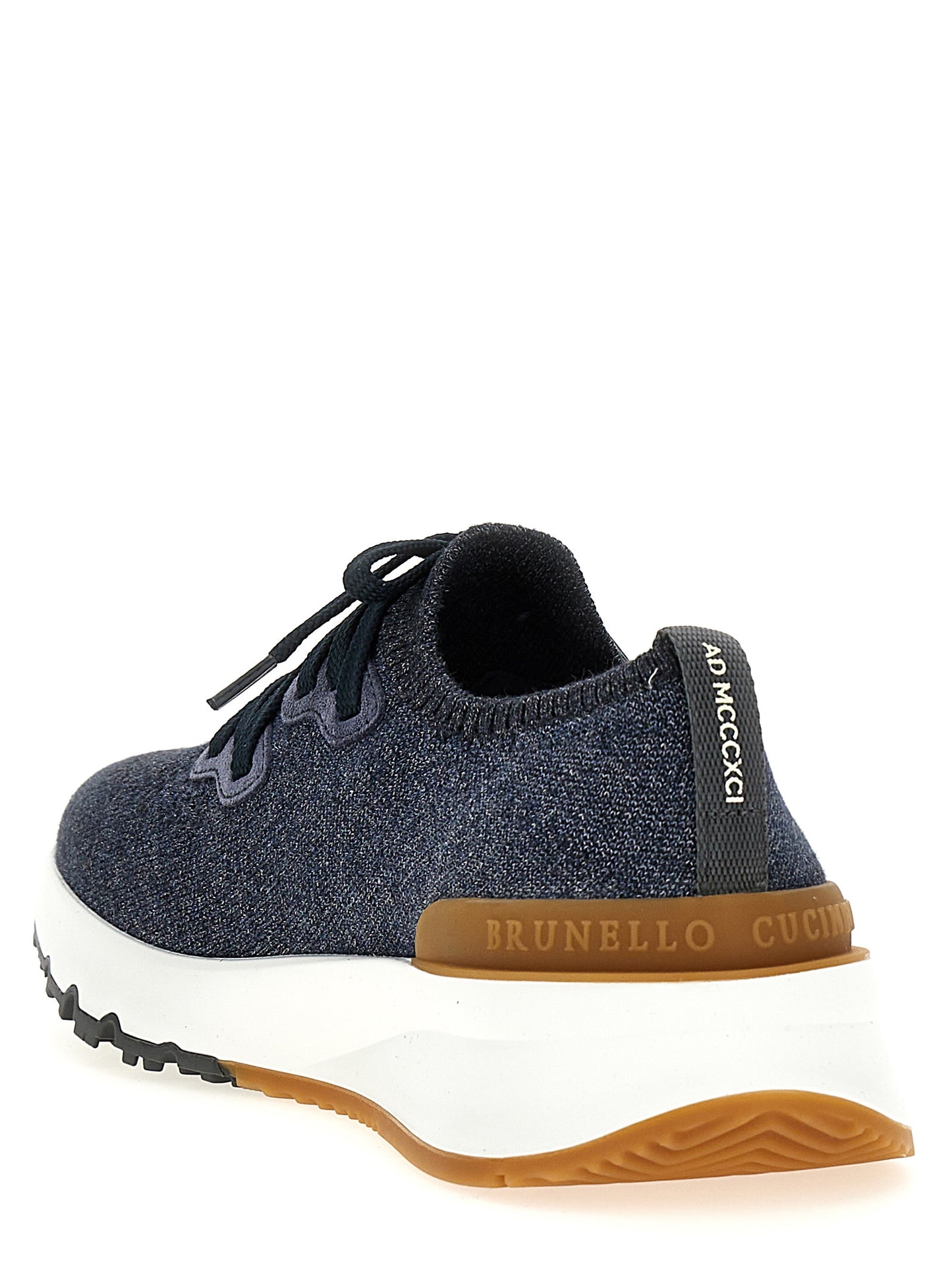 Blue Cotton Athletic Sneakers