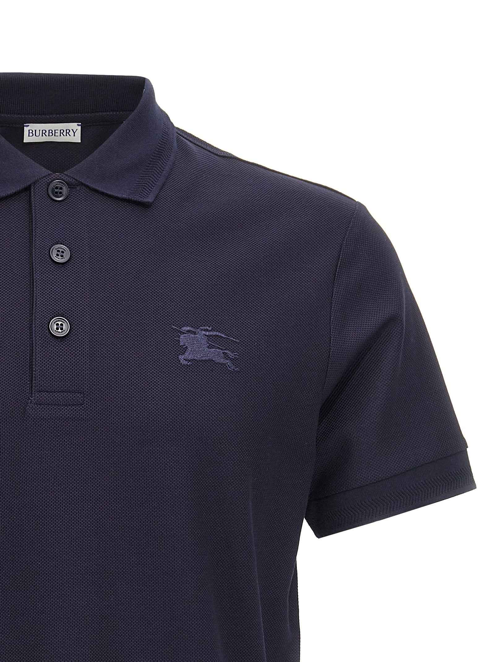 Blue Cotton Polo Shirt