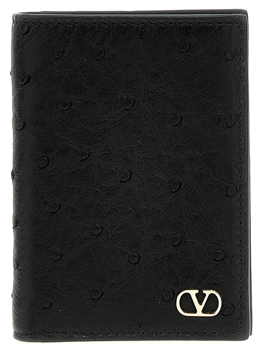 Black Ostrich Skin Cardholder