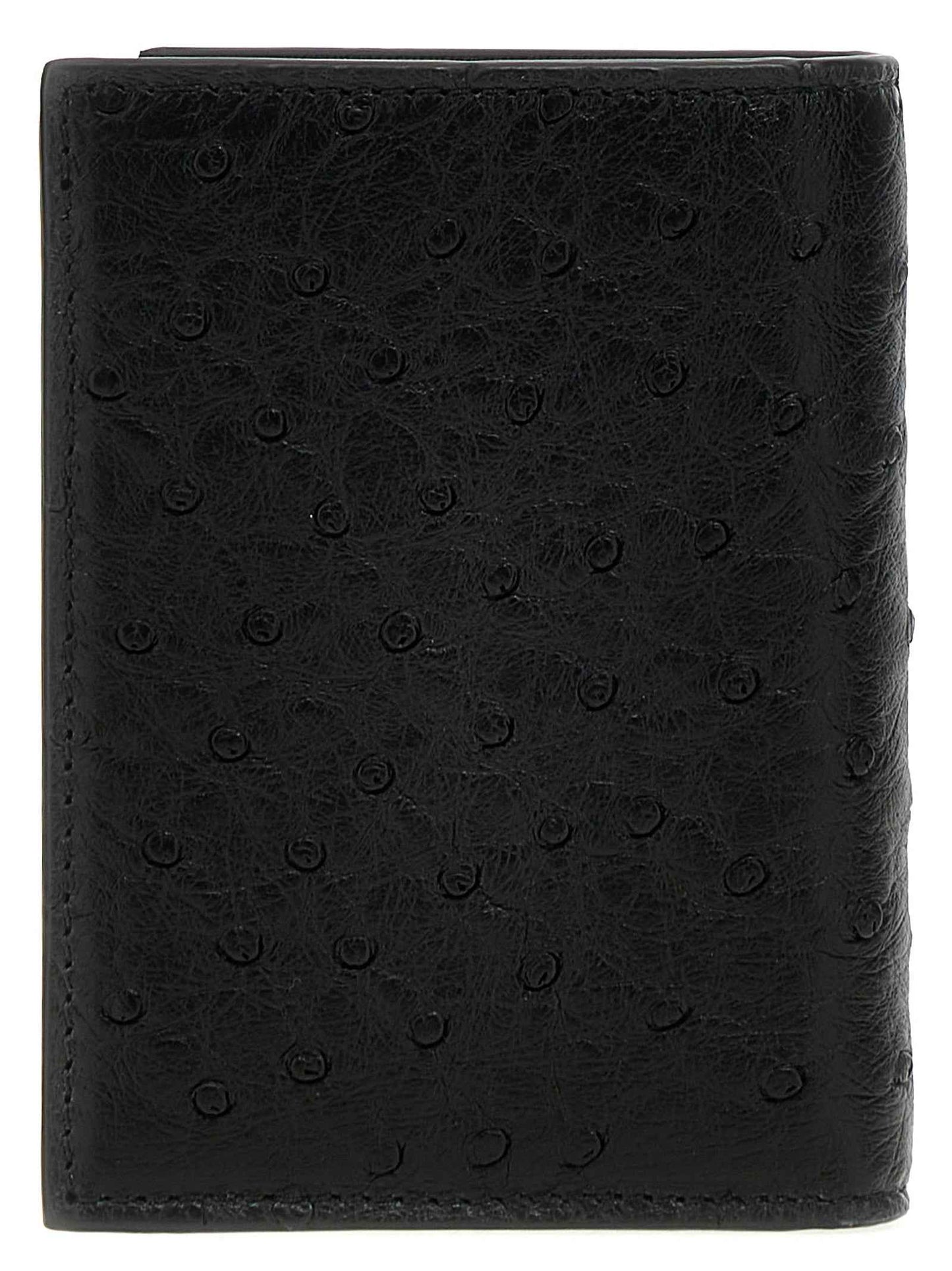 Black Ostrich Skin Cardholder