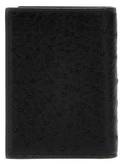 Black Ostrich Skin Cardholder