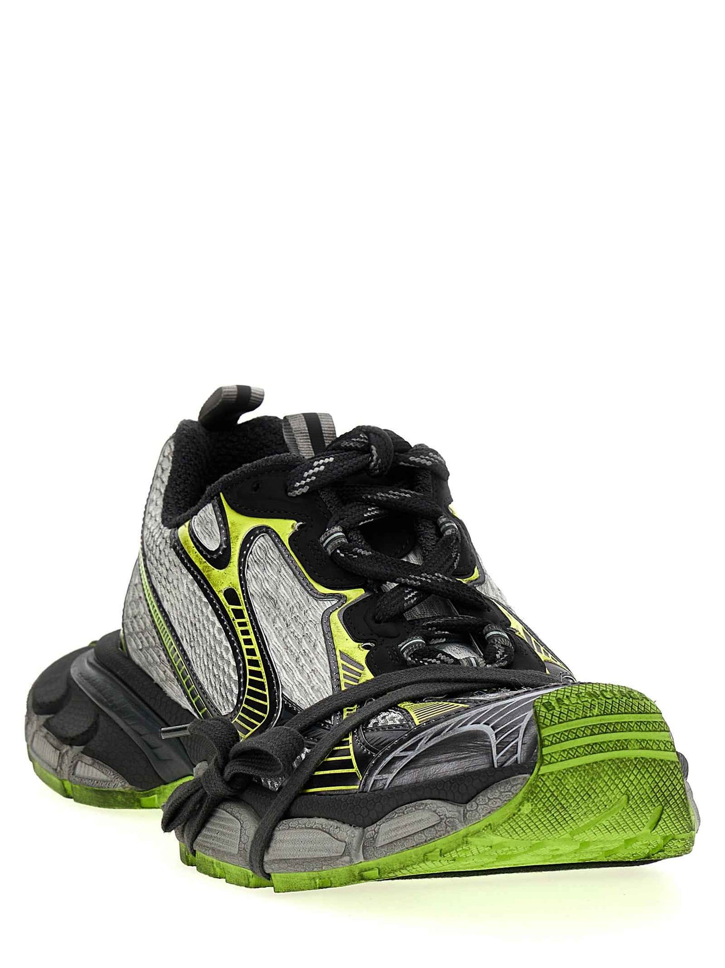 Gray Polyethylene Athletic Sneakers