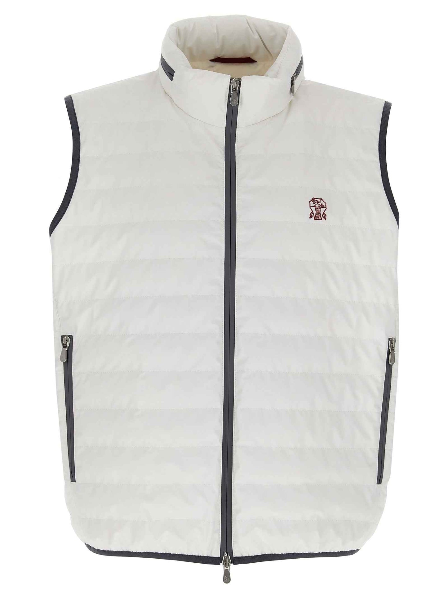 White Polyamide Sleeveless Jacket