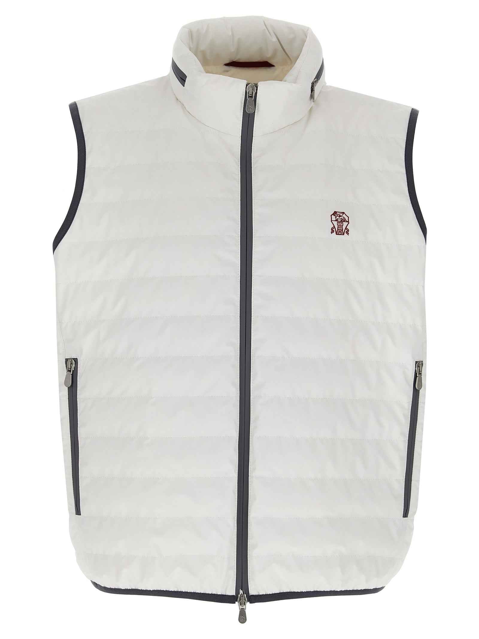 White Polyamide Sleeveless Jacket