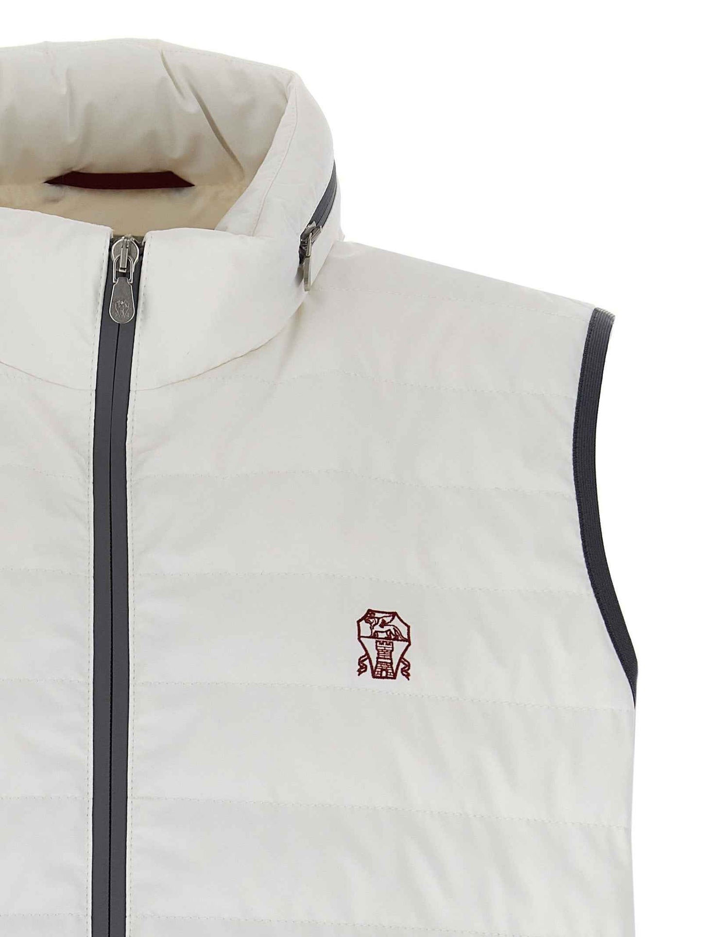 White Polyamide Sleeveless Jacket
