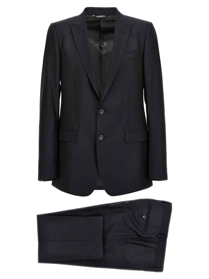 Blue Virgin Wool Two-Piece Suit