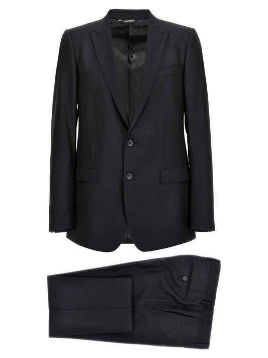 Blue Virgin Wool Two-Piece Suit