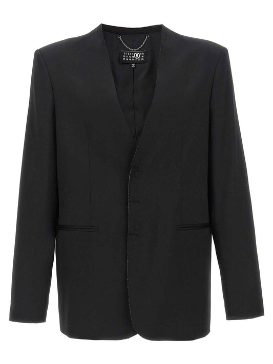 Black Polyester Blazer