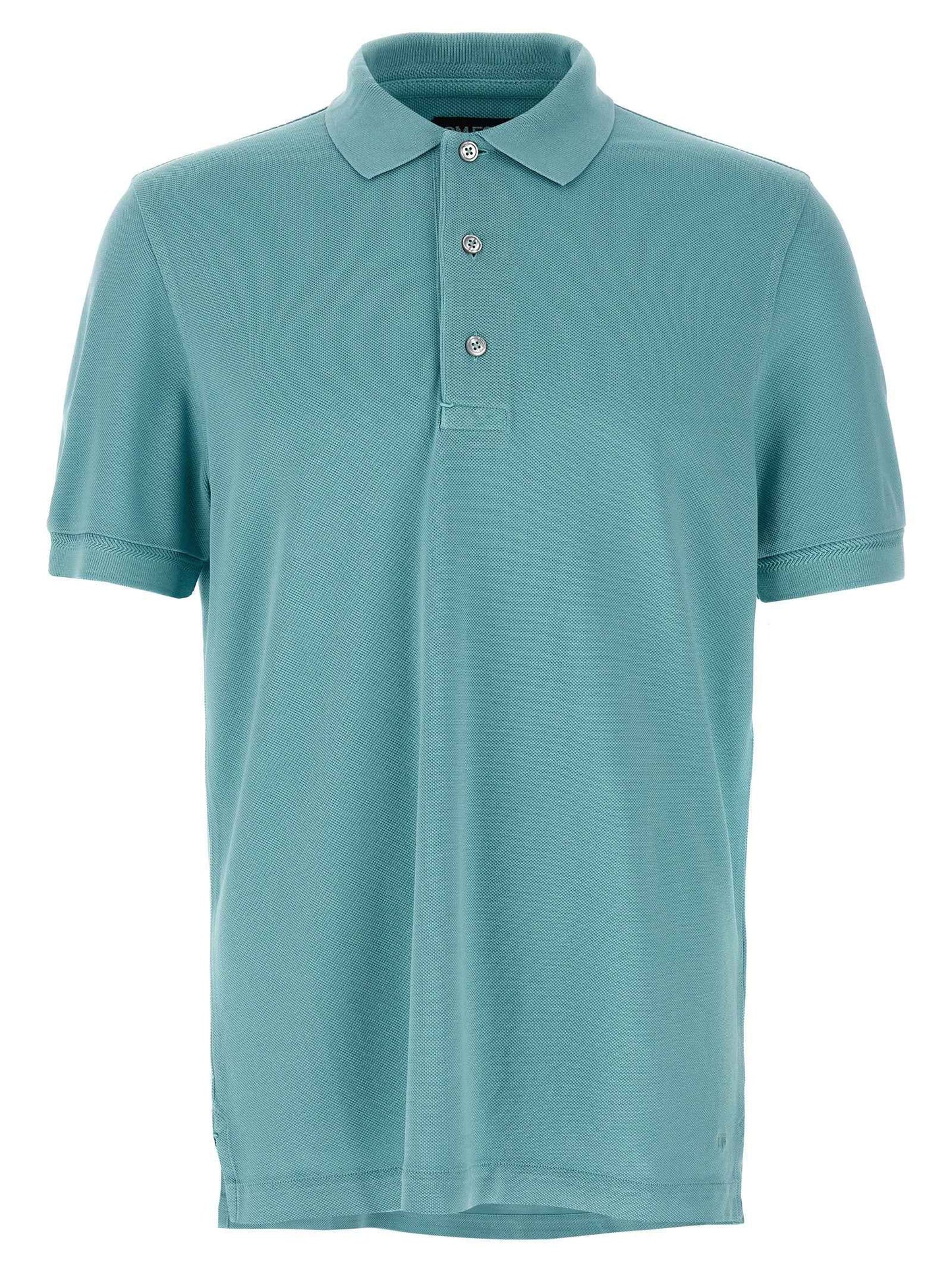Blue Cotton Polo Shirt