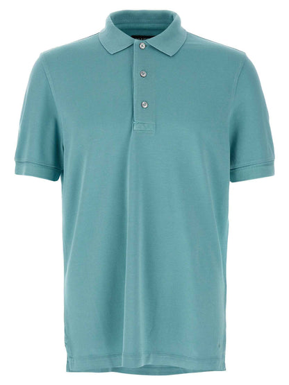 Blue Cotton Polo Shirt