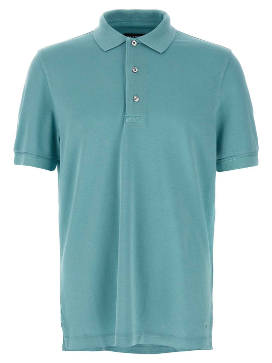 Blue Cotton Polo Shirt