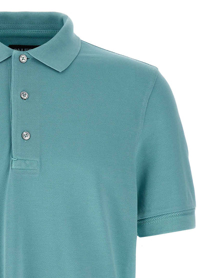 Blue Cotton Polo Shirt
