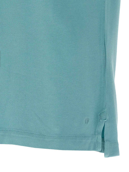 Blue Cotton Polo Shirt