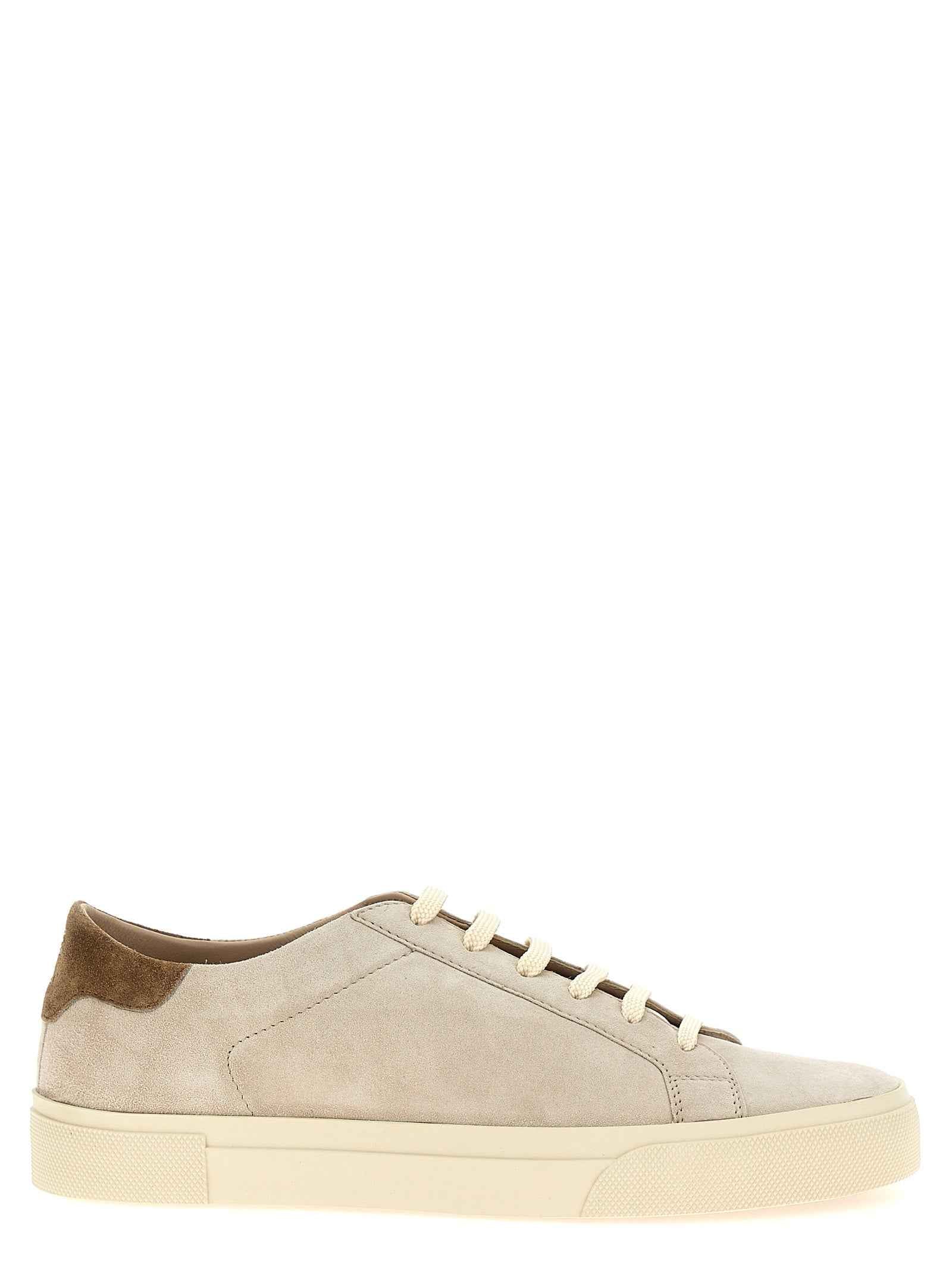 Beige Calfskin Low Top Sneakers