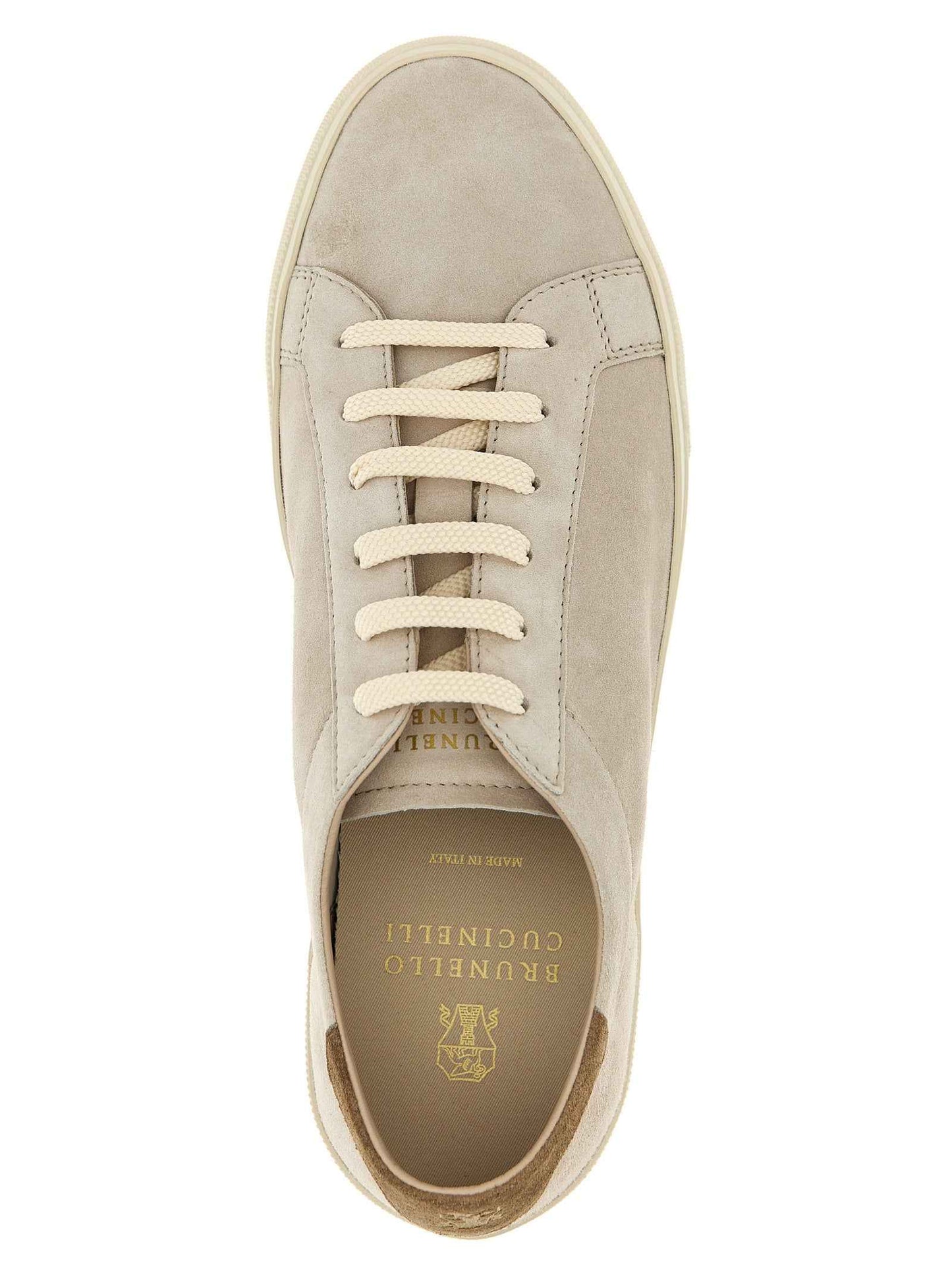 Beige Calfskin Low Top Sneakers