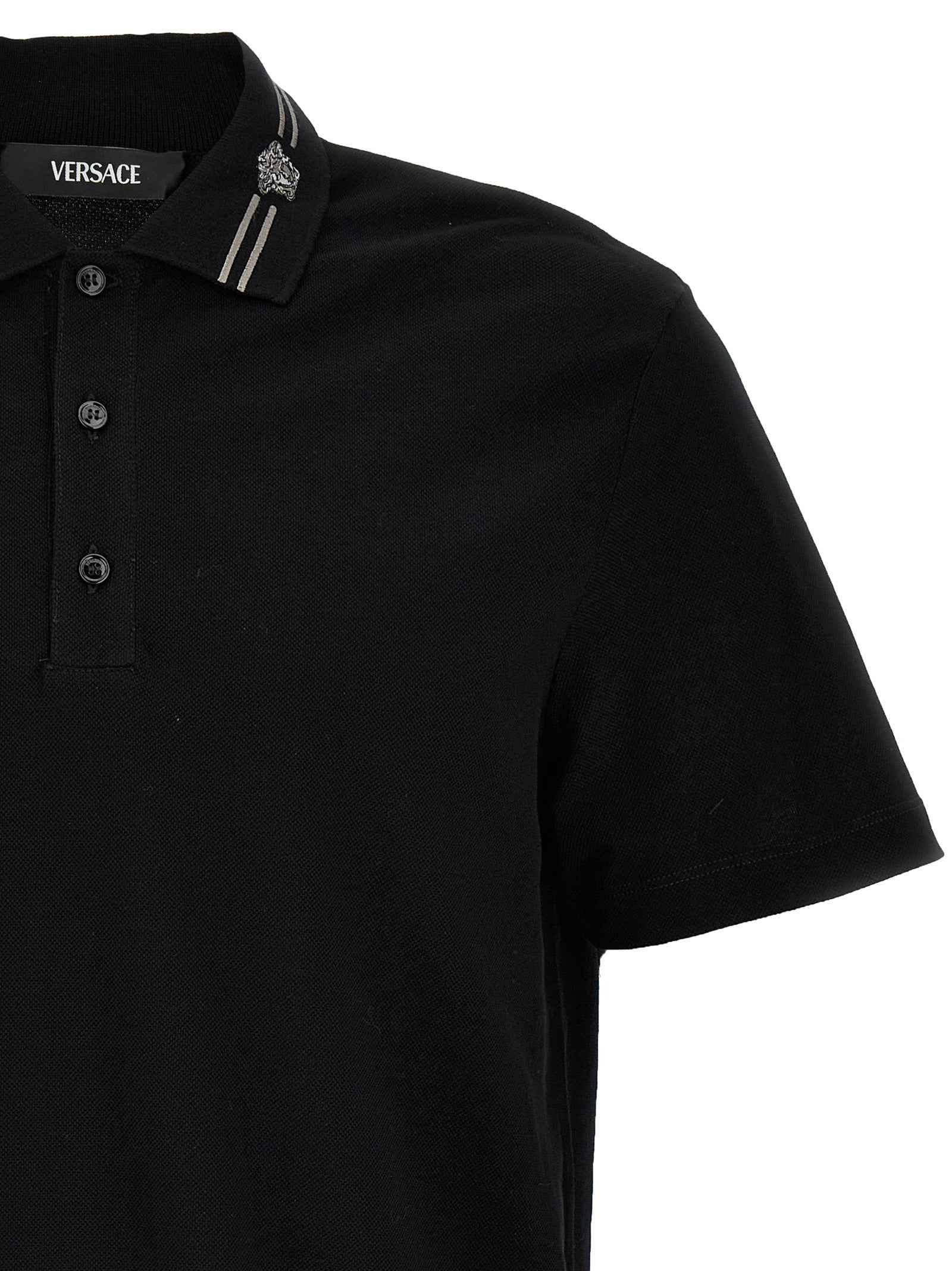 Black Cotton Polo Shirt